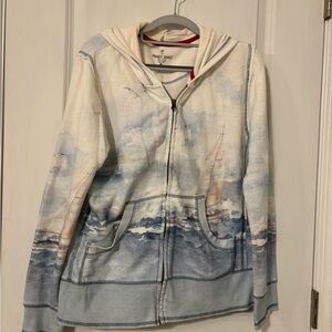 Women's Nautical Beachy Blue and White Hoodie by Paradise Shores